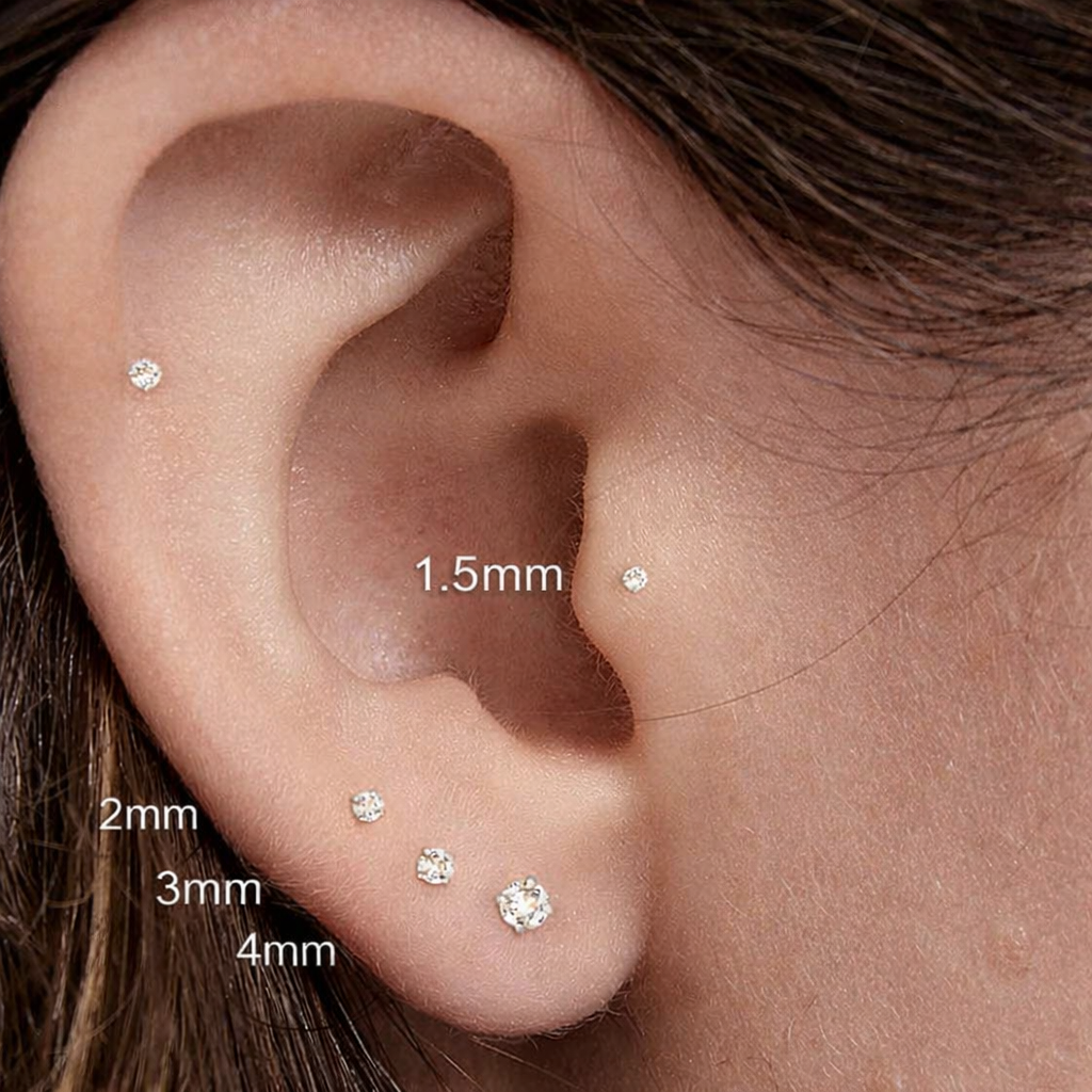 Lioranna – Minimal Crystal Piercing Studs