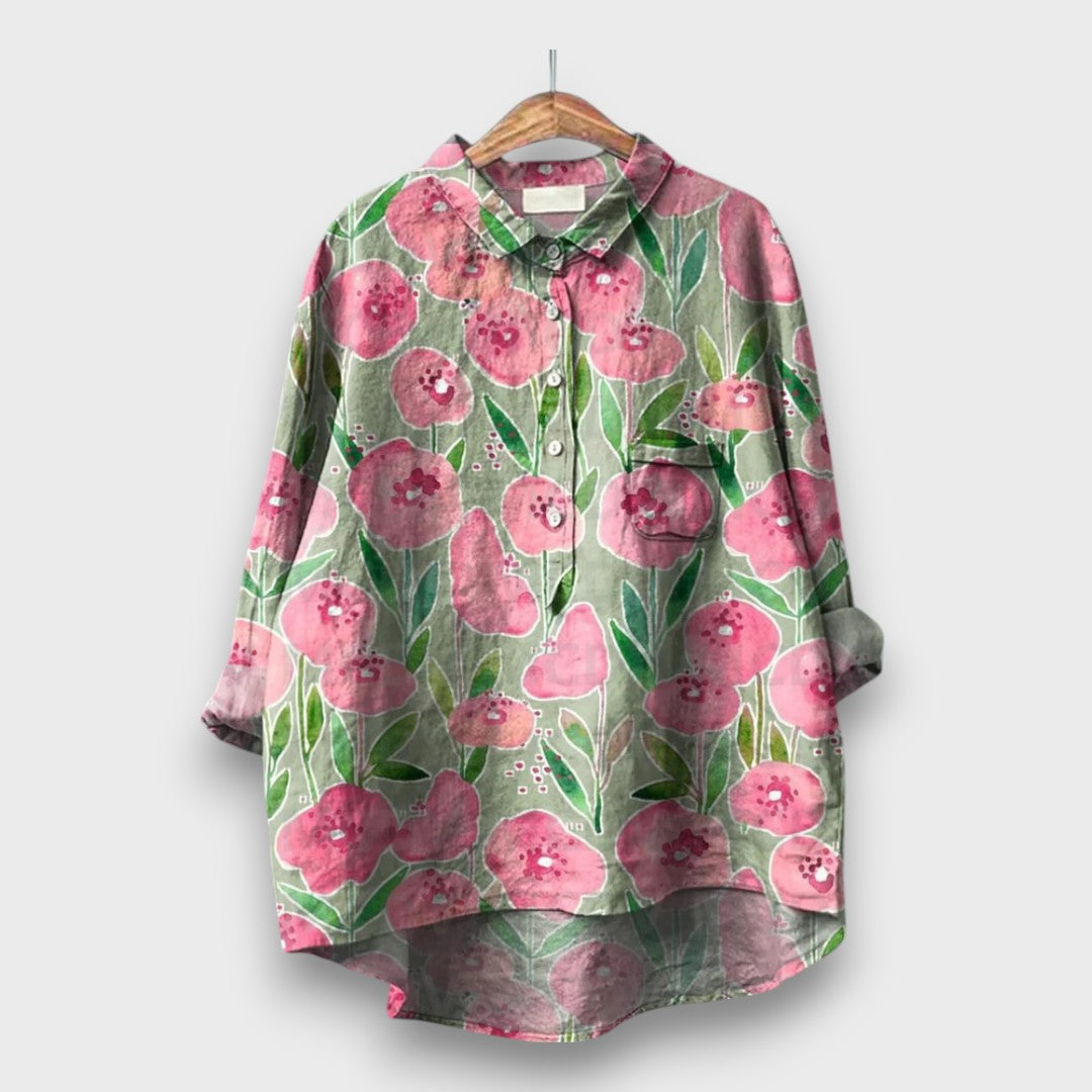 Deliane – Watercolor Blouse in Floral Lightness