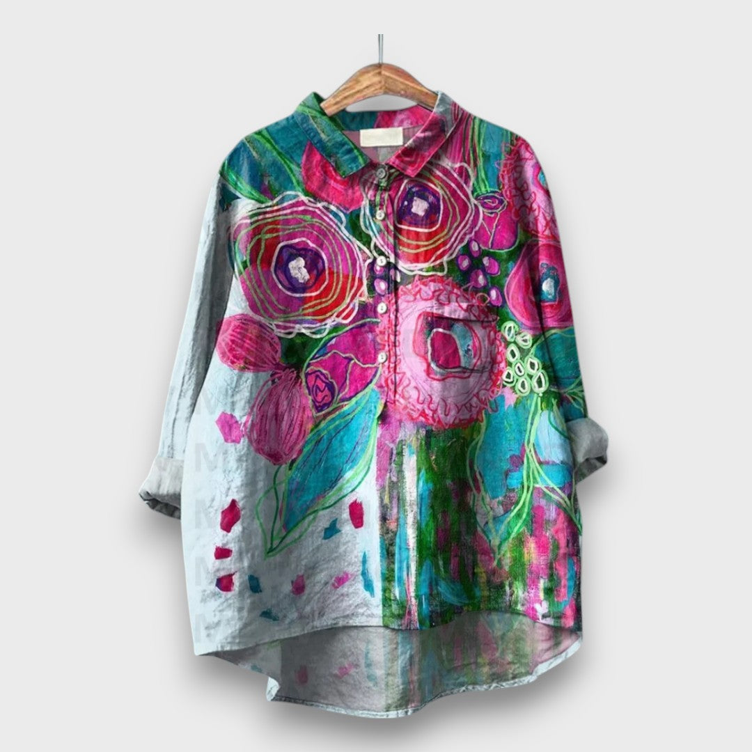 Deliane – Watercolor Blouse in Floral Lightness