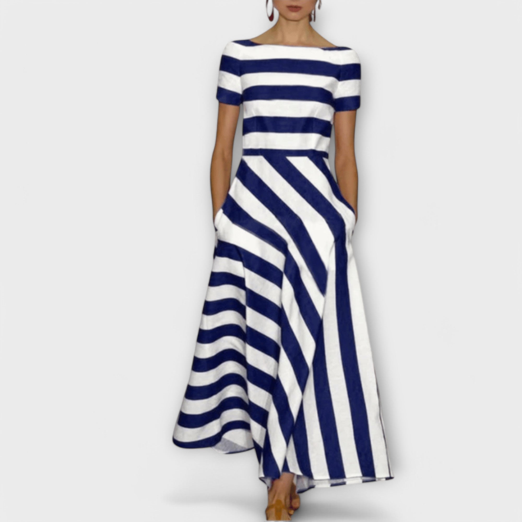 Miriane – Elegant Maxi Dress with Striped Detail
