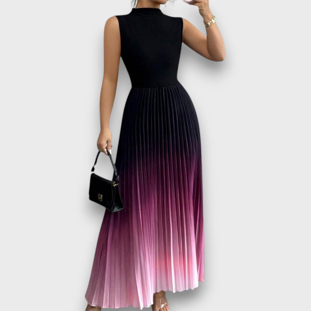 Yzary – Ombre Pleated Evening Dress