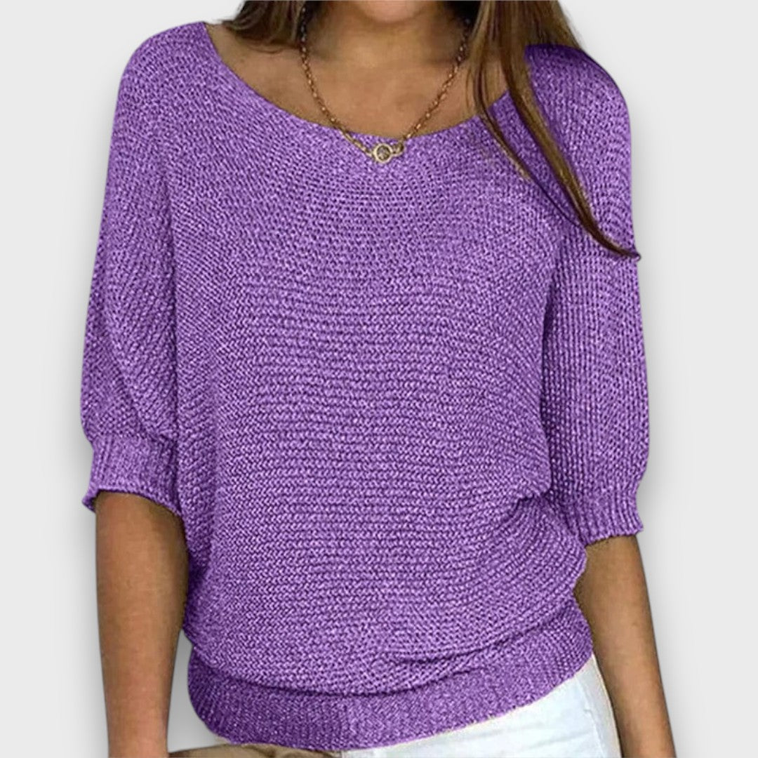 Merisa – Soft Knit Sweater with 3/4 Sleeves