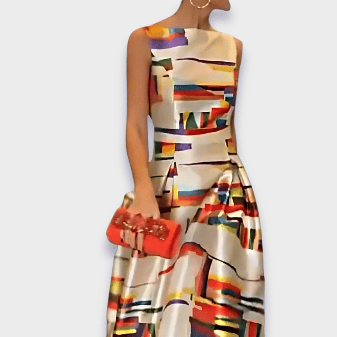 Miralyn – Elegant Maxi Dress with Artistic Print