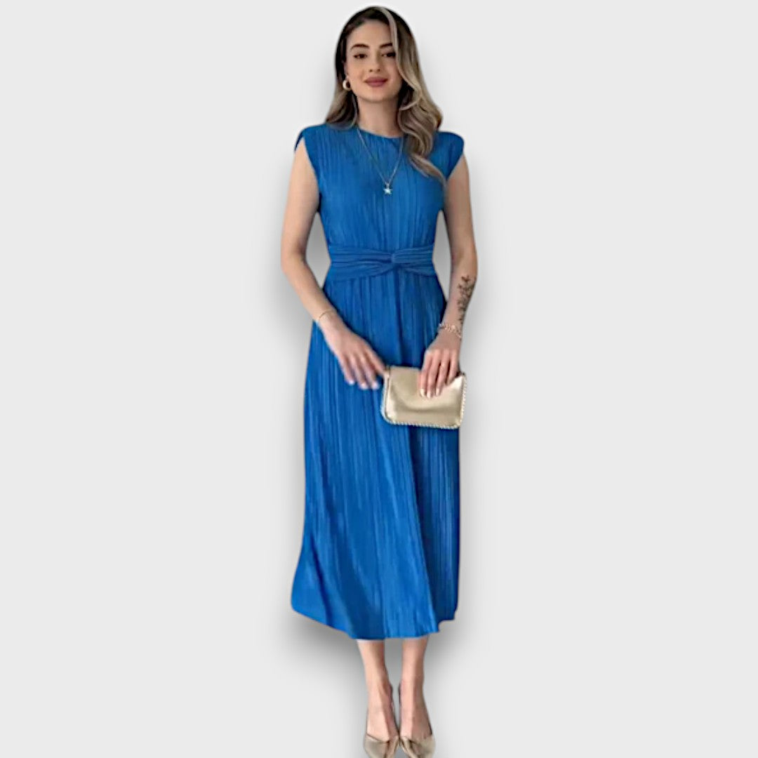 Nirelle – Pleated Midi Dress with Waist Detail