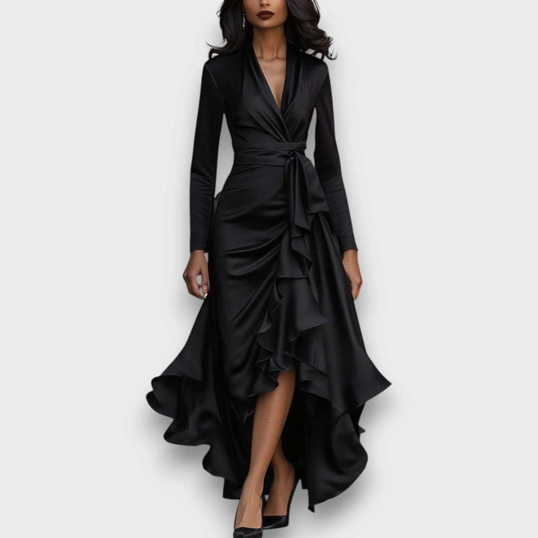 Marcelline – Draped Maxi Dress with Ruffles