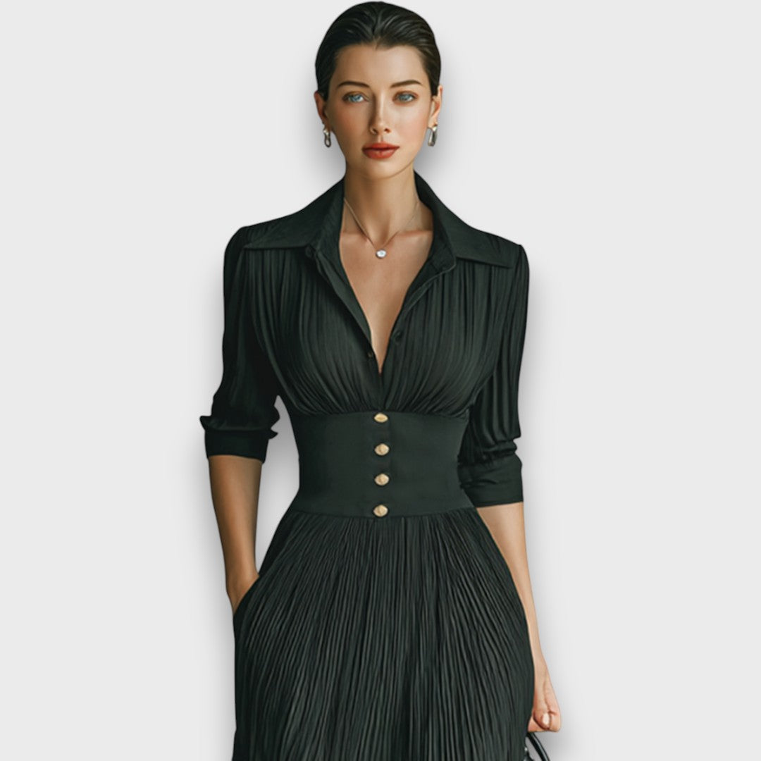 Larisse – Maxi Dress with Notched Collar