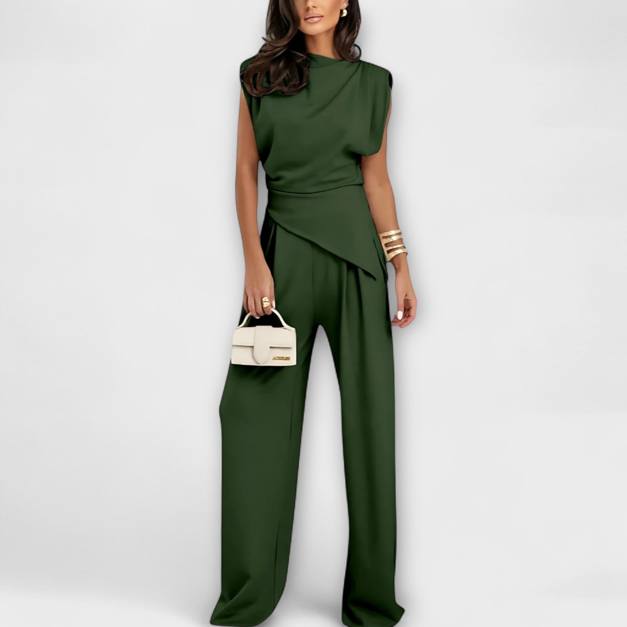 Sofia – Asymmetrical Ensemble with Draped Shoulders