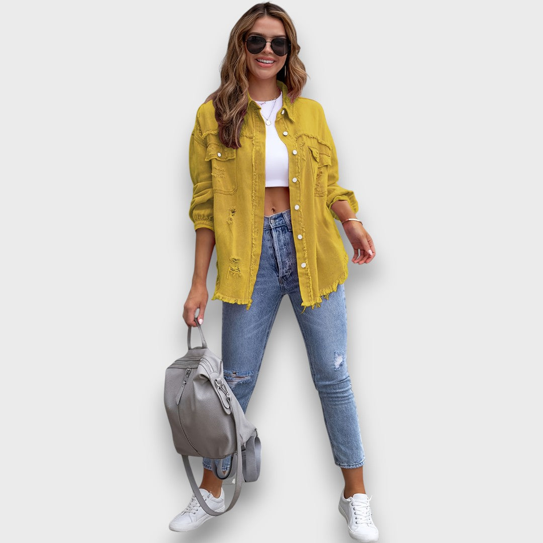 Neraya – Frayed Hem Overshirt