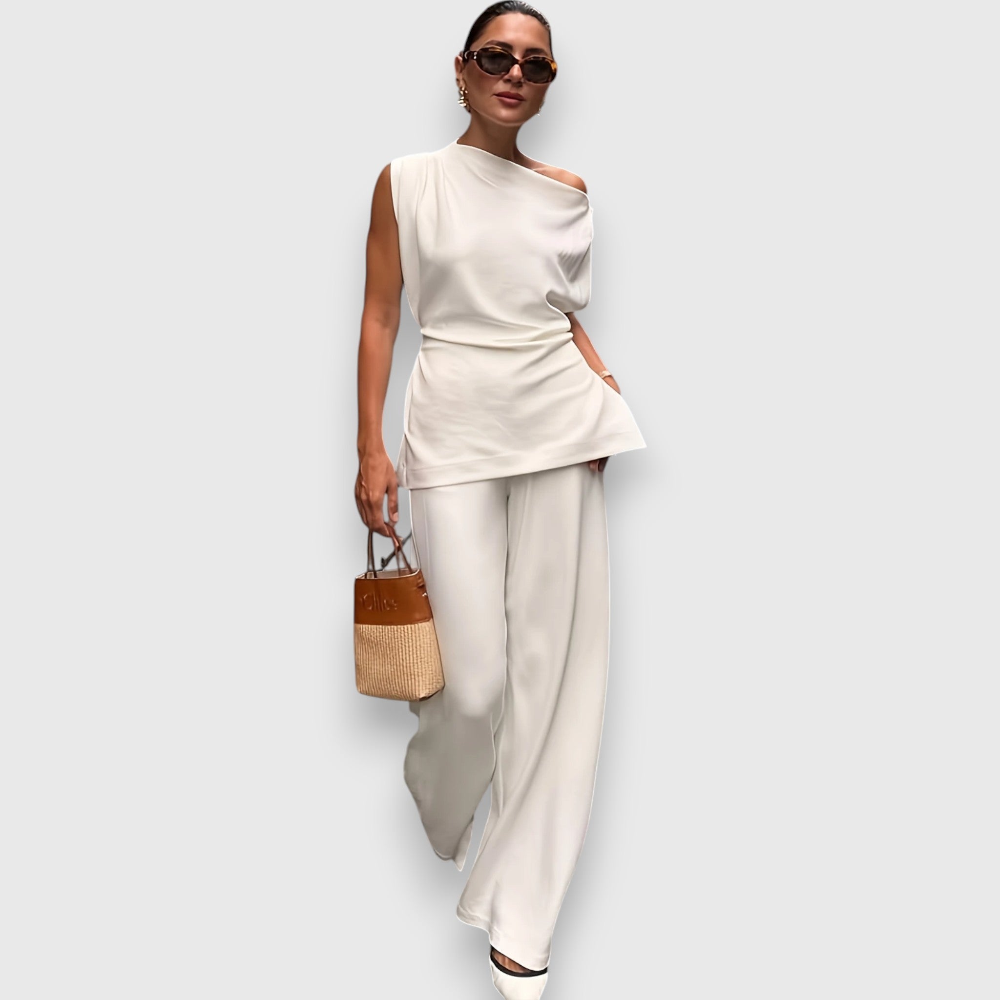 Avelyn – Asymmetrical Two-Piece in Off-White