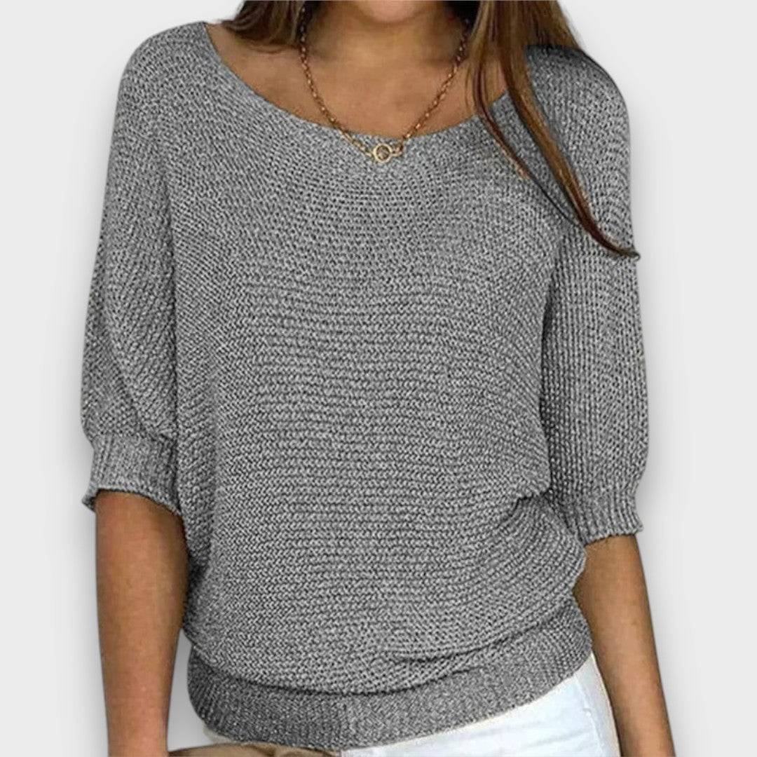 Merisa – Soft Knit Sweater with 3/4 Sleeves