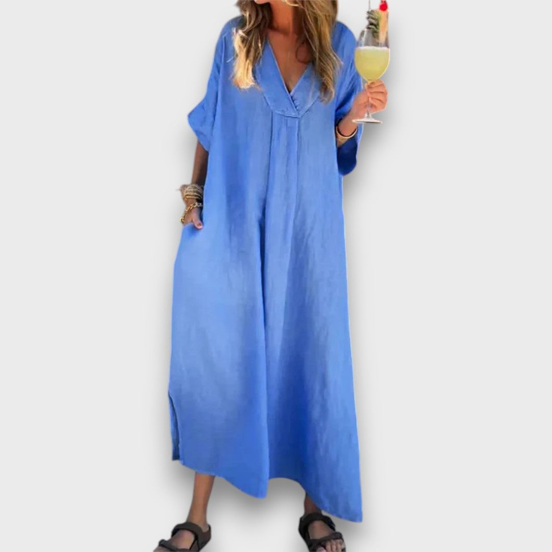 Mariane – Wide Summer Dress with V-Neck