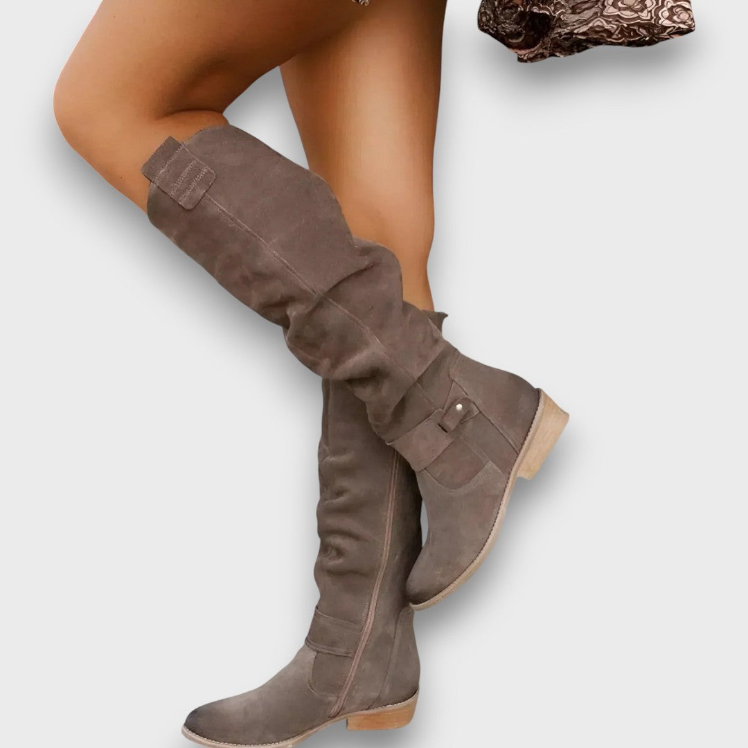 Karisse – Knee-High Boots with Velvety Charm