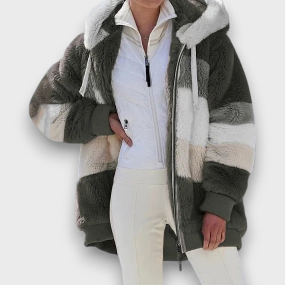 Coralie – Luxe Colorblock Winter Coat