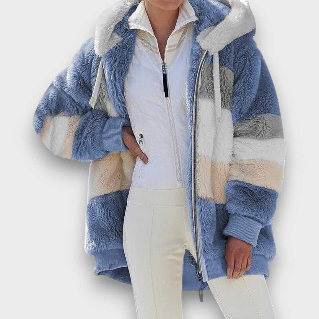 Coralie – Luxe Colorblock Winter Coat