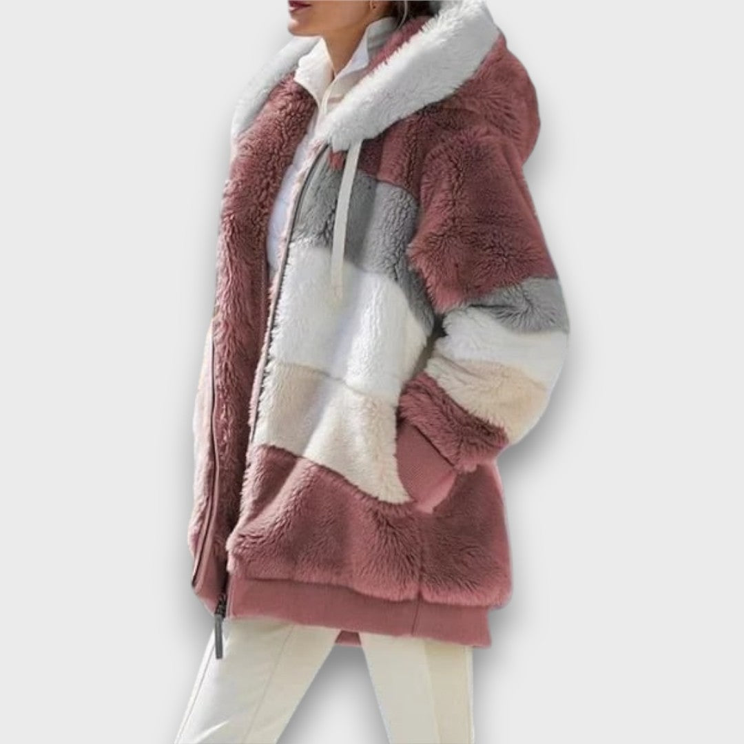 Coralie – Luxe Colorblock Winter Coat