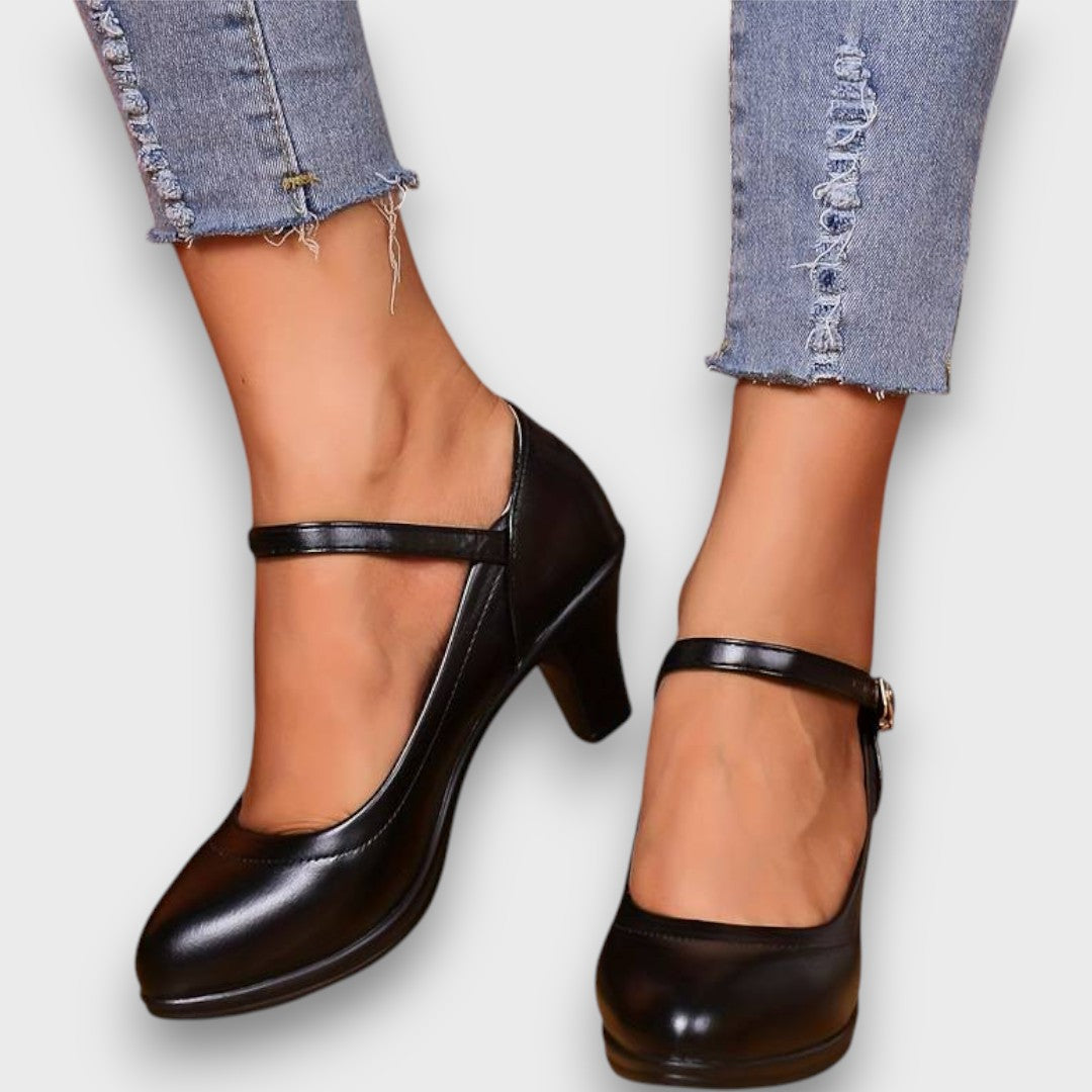 Marlena – Classic Mary Jane Pumps with Block Heel