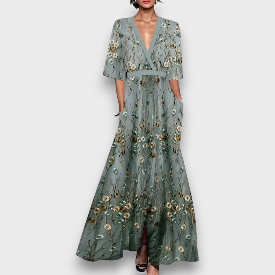 Althea – Floral Wrap Midi Dress