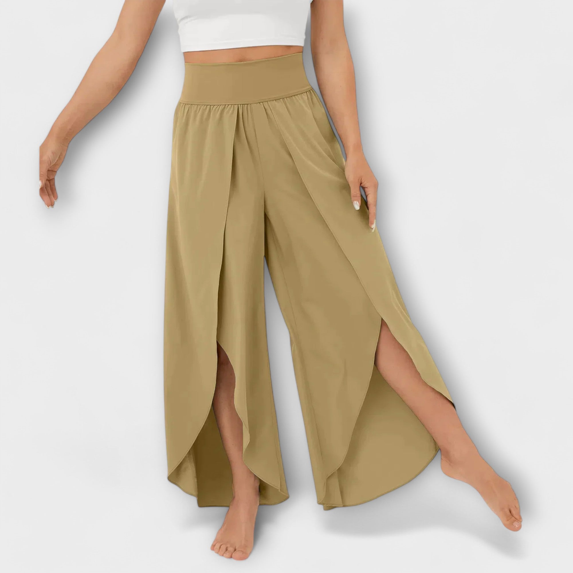 Leyranna – Flowing Summer Pants with Feminine Leg Slit