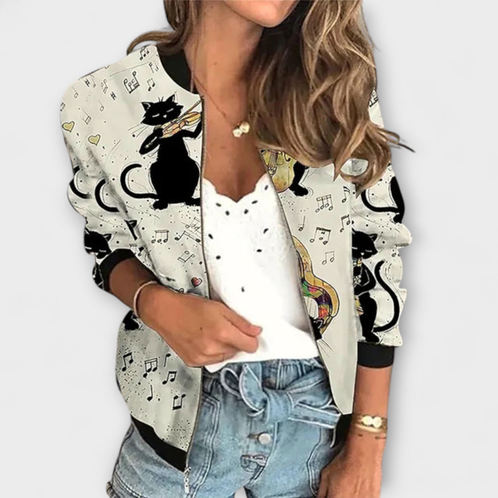 Liorra – Printed Jacket with Zipper