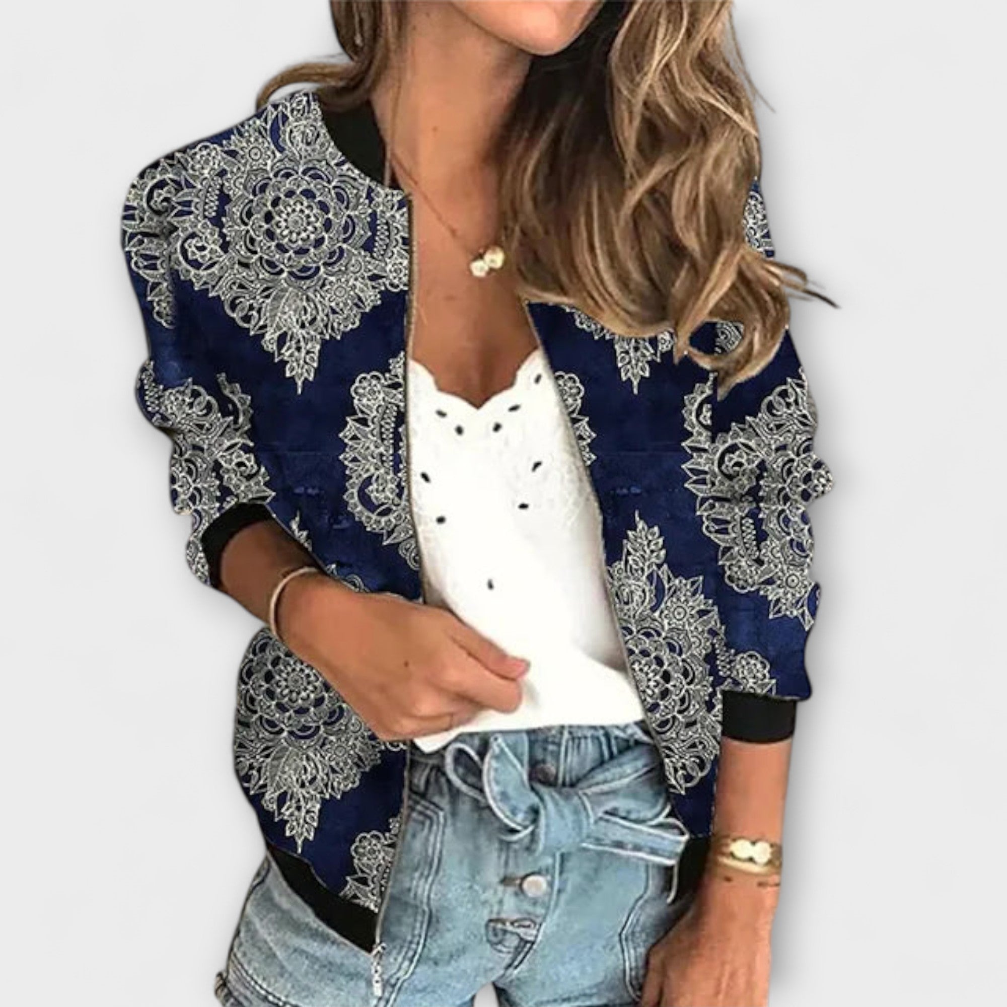 Liorra – Printed Jacket with Zipper