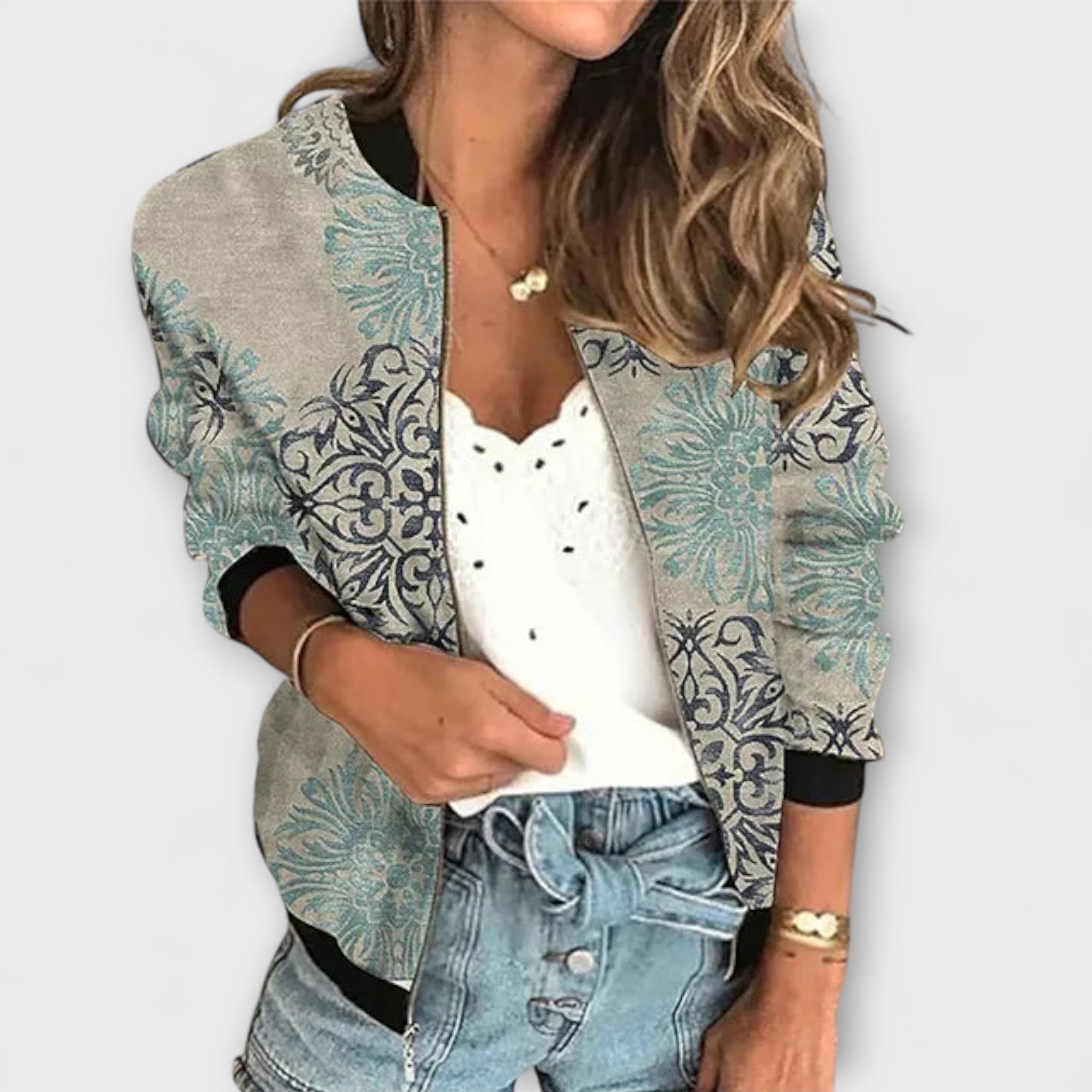 Liorra – Printed Jacket with Zipper