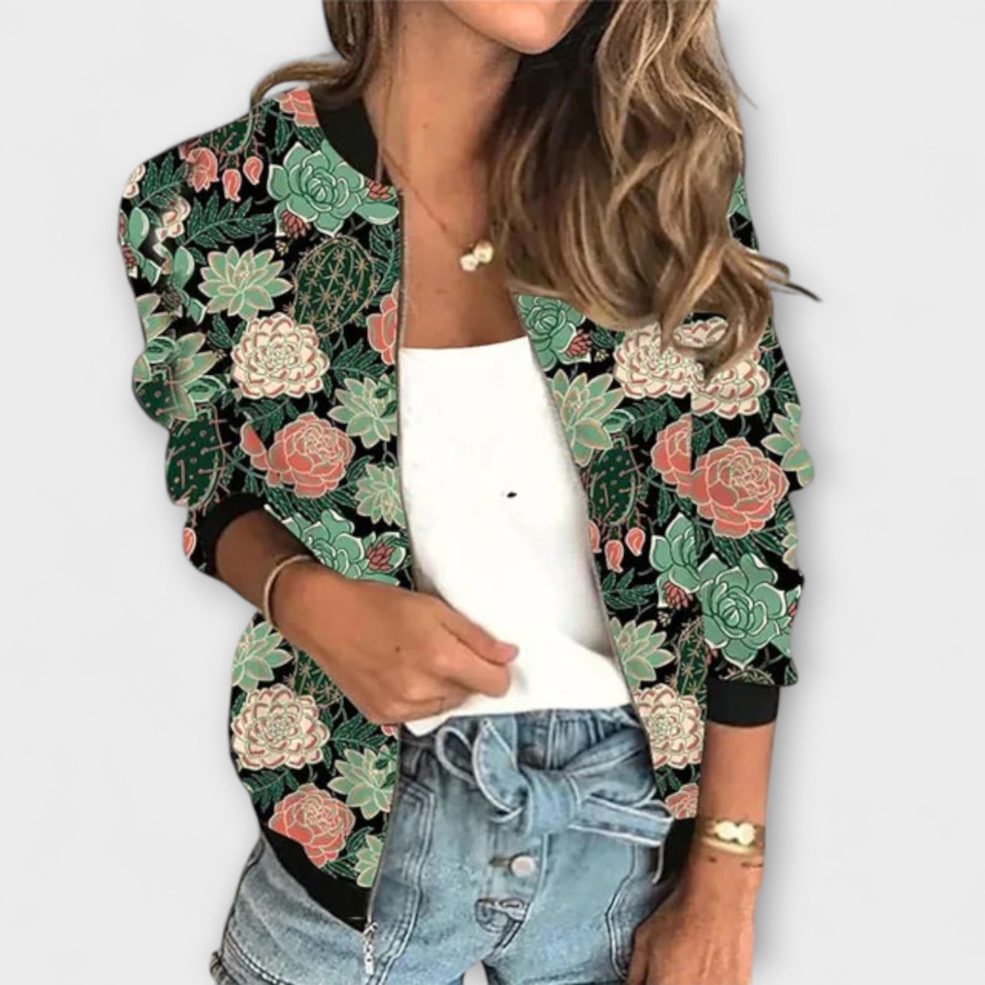 Liorra – Printed Jacket with Zipper