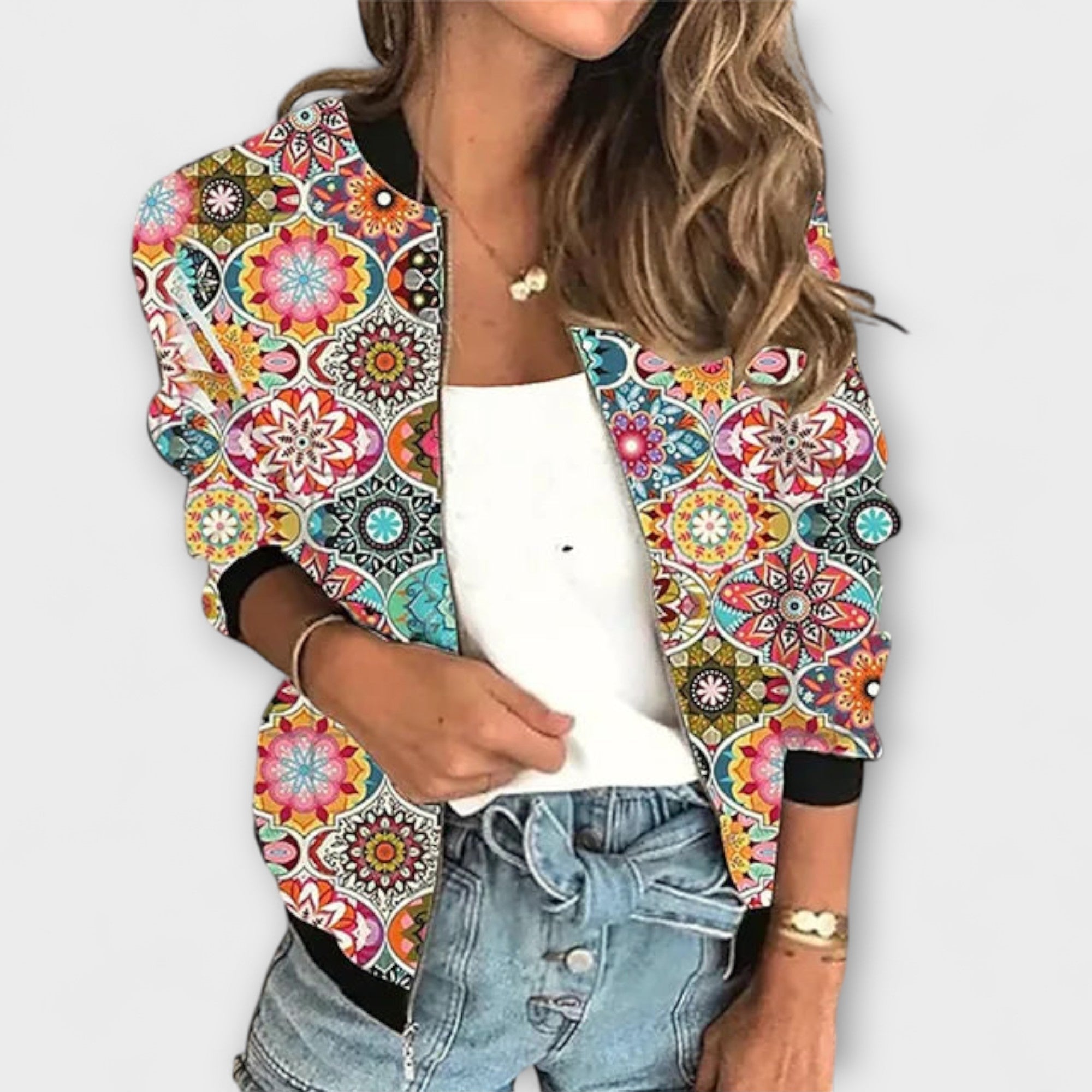 Liorra – Printed Jacket with Zipper