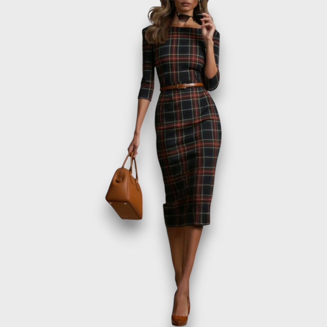 Marie – Boat-Neck Midi Dress