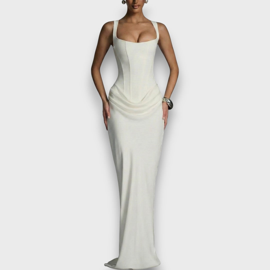 Leonara – Sculpted Maxi Dress with Quiet Elegance