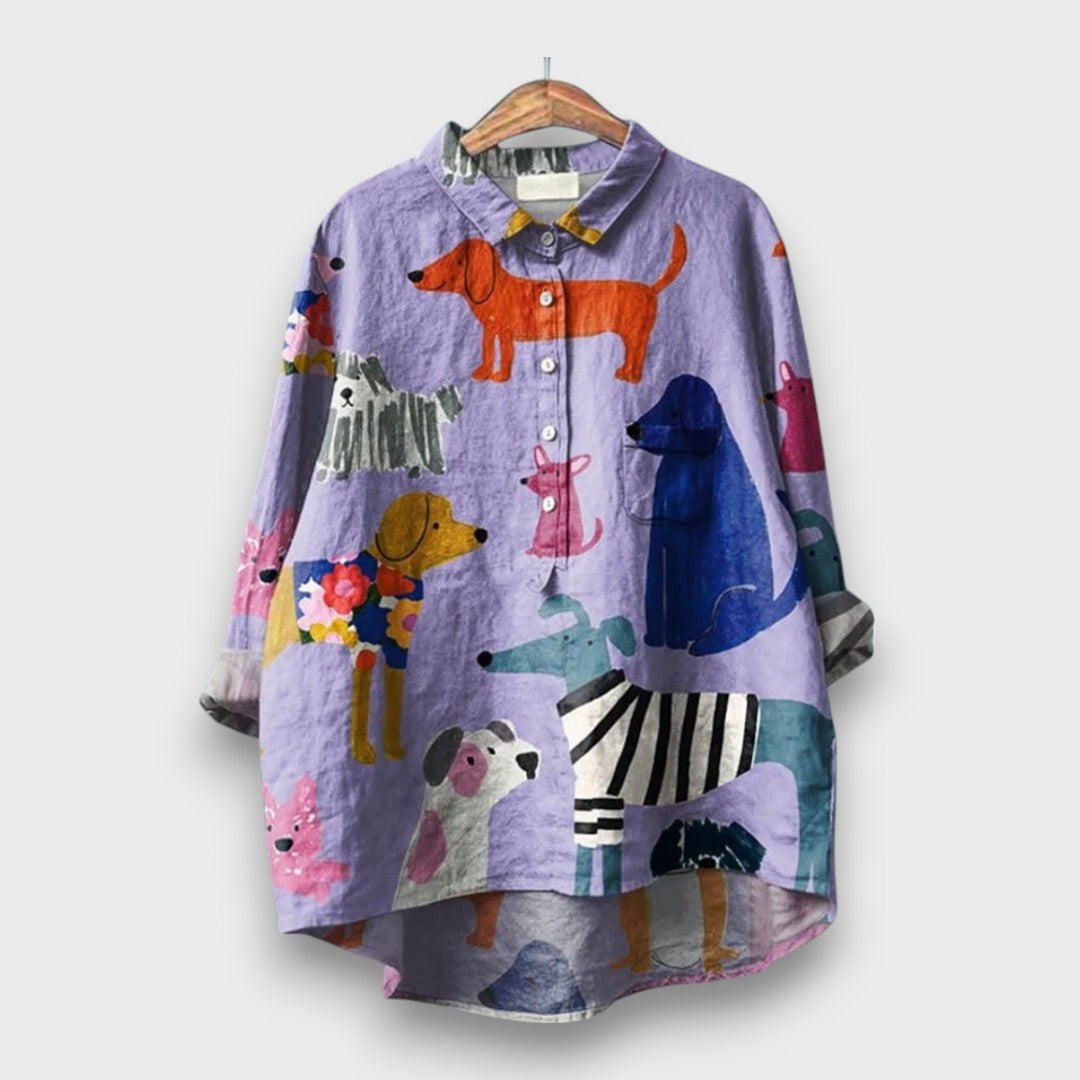 Lunora – Blouse with Playful Animal Print