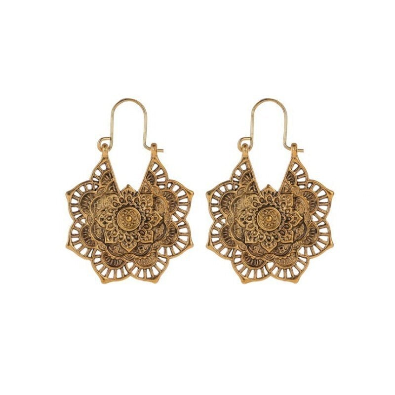 Earrings with Lotus Mandala