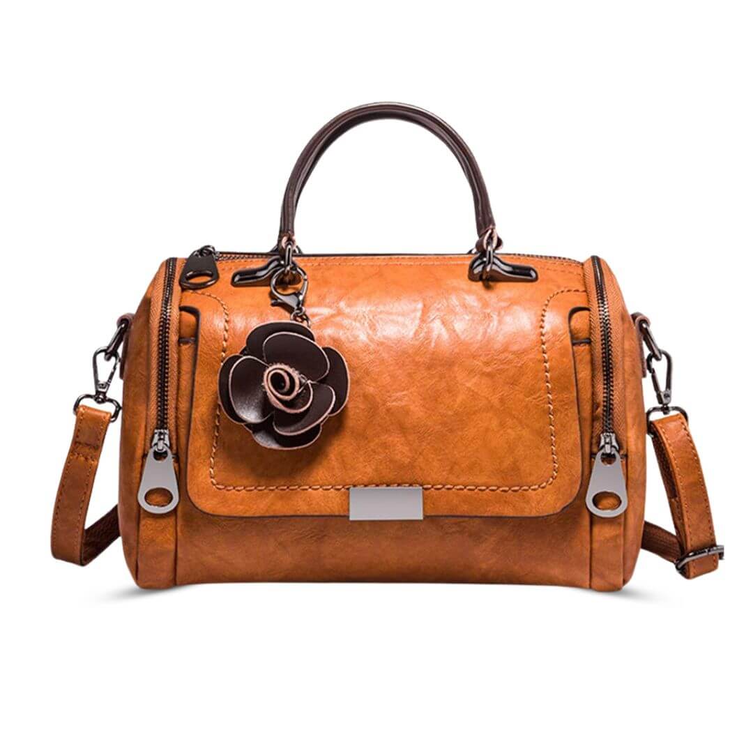 Barbara | Polished Barrel Satchel Handbag