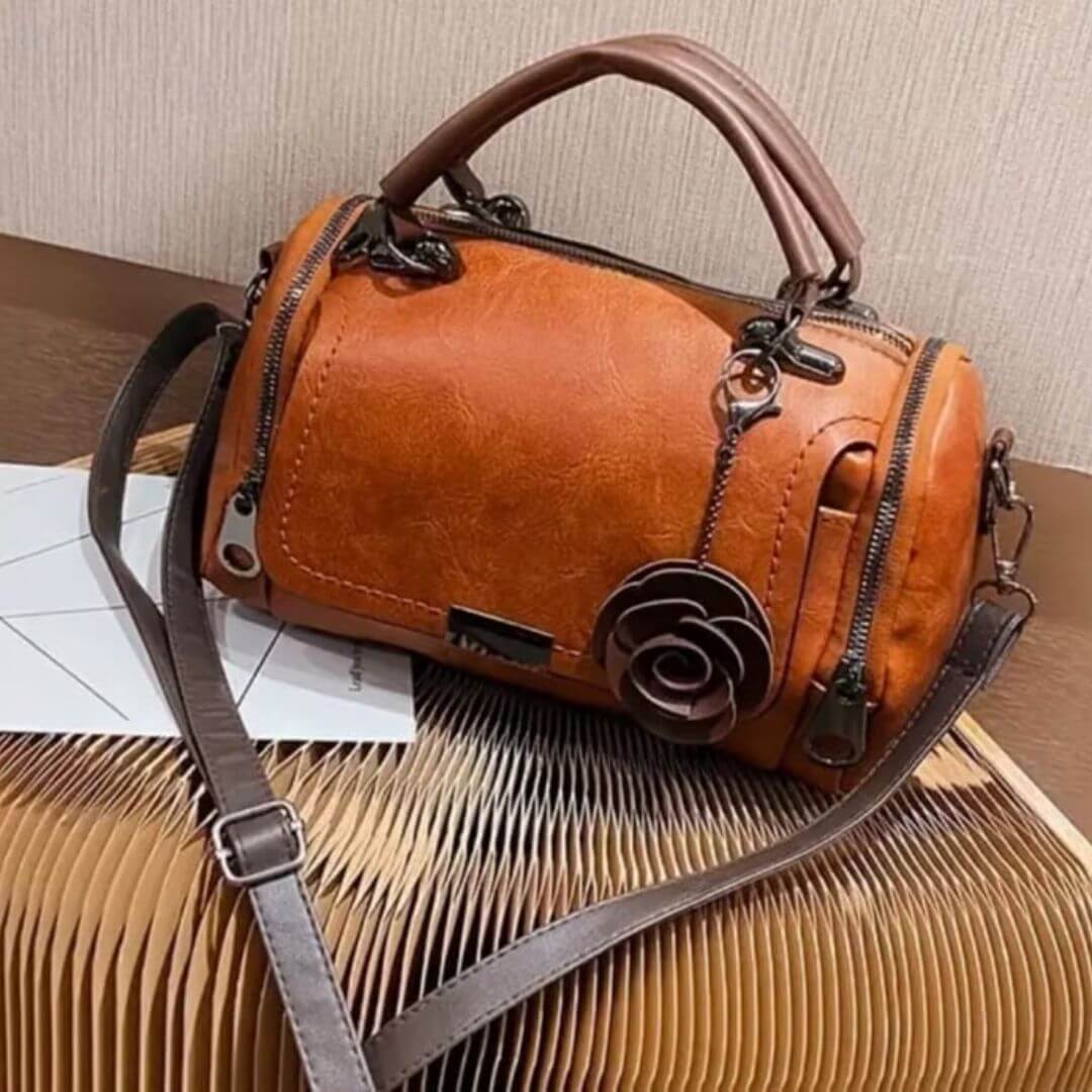 Barbara | Polished Barrel Satchel Handbag