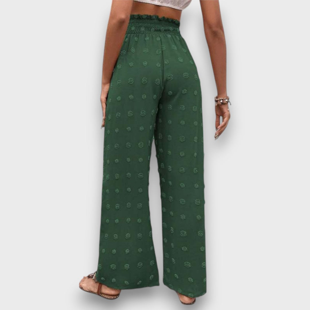 Solani – Wide Vacation Pants with Print Structure