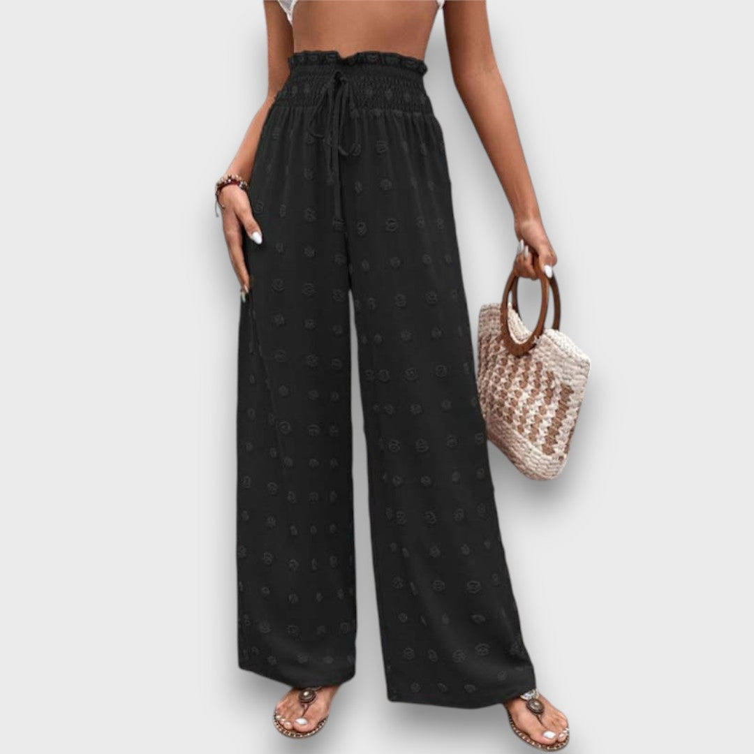 Solani – Wide Vacation Pants with Print Structure