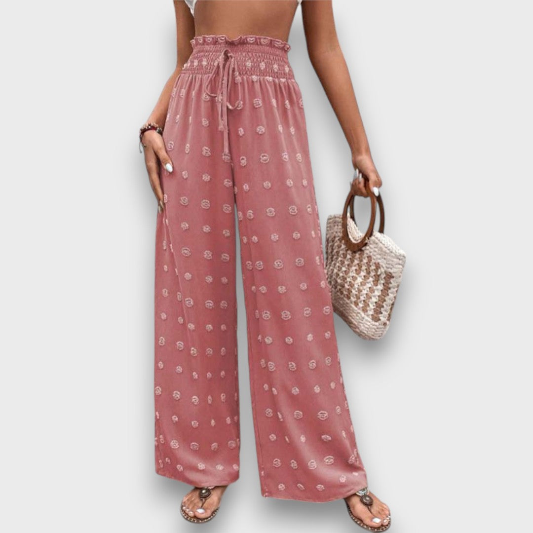 Solani – Wide Vacation Pants with Print Structure