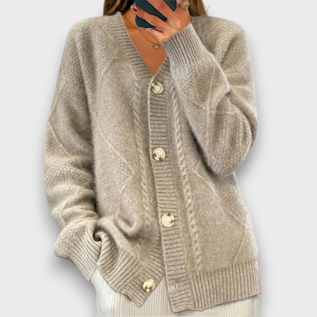 Erelia – Knitted Cardigan with Button Placket