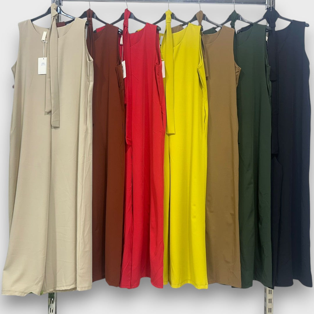 Delia – Jumpsuit with Waist Tie and Wide Legs