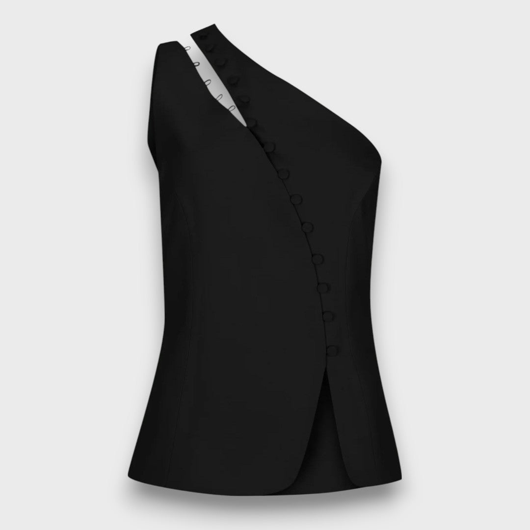 Elanor – Asymmetric Top with Button Detail