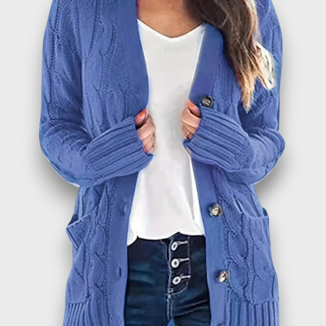 Dionara – Cozy cable knit cardigan