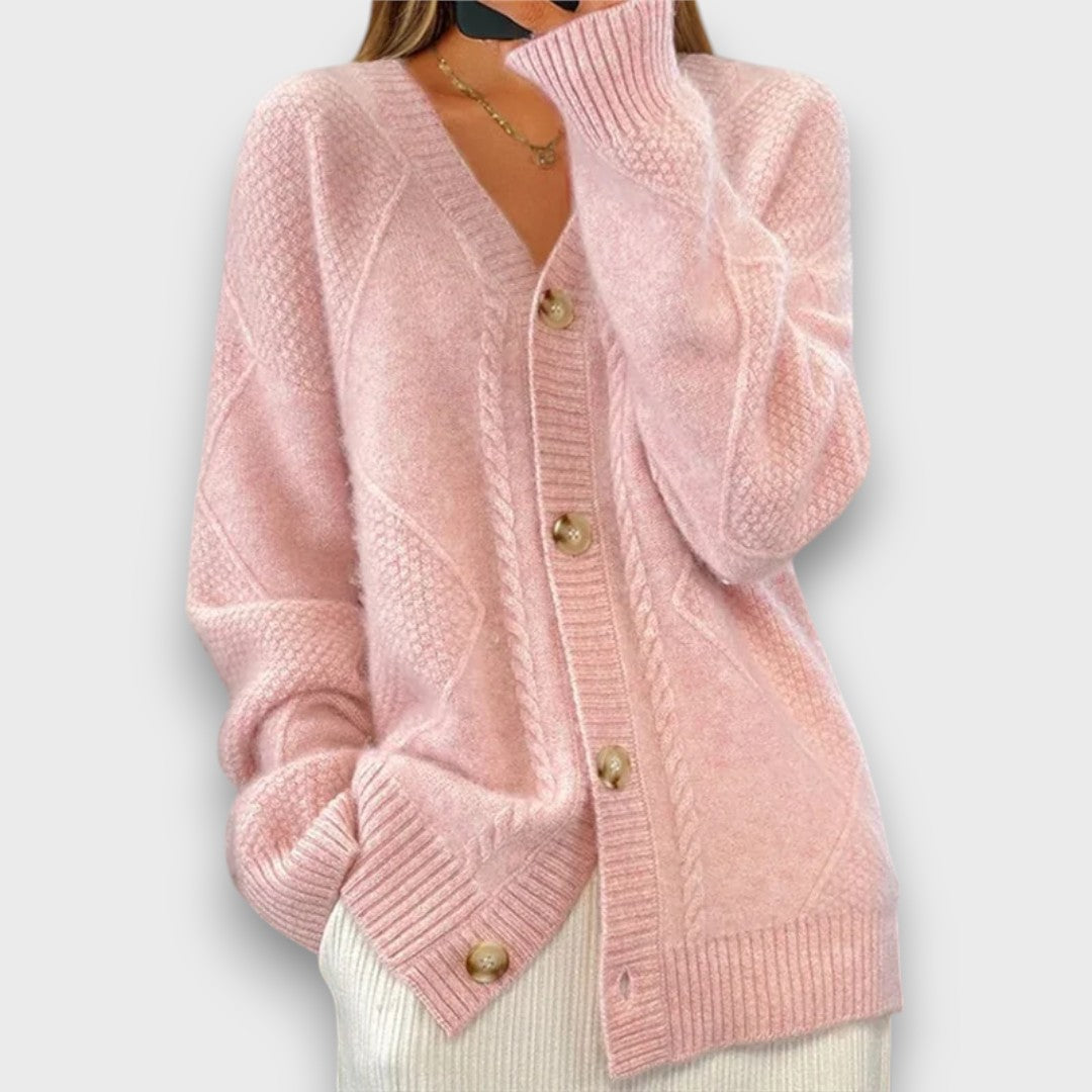 Erelia – Knitted Cardigan with Button Placket