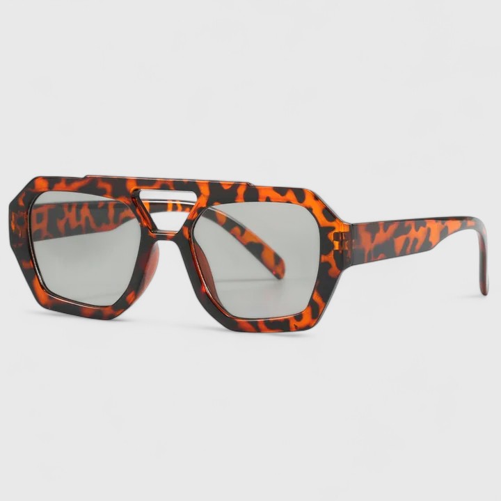 Zhaylinn – Leopard Double-Bridge Sunglasses