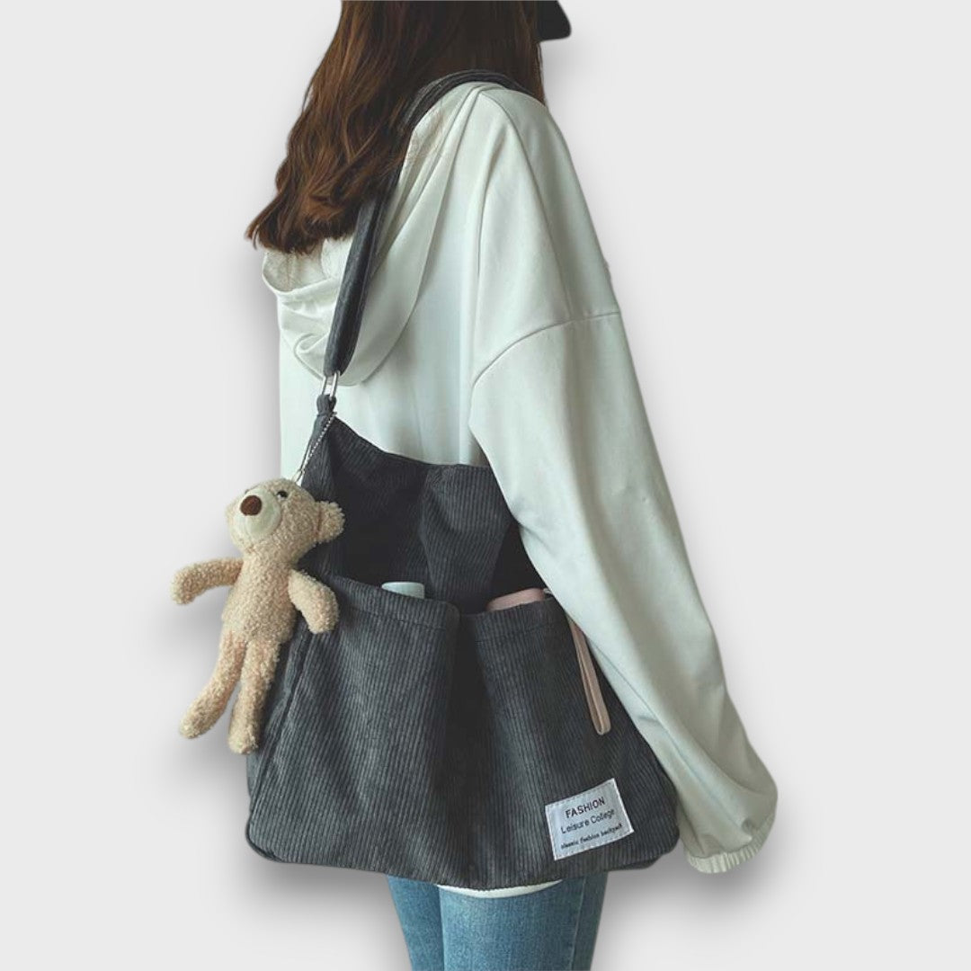 Talema – Cord Shoulder Bag with Multiple Pockets