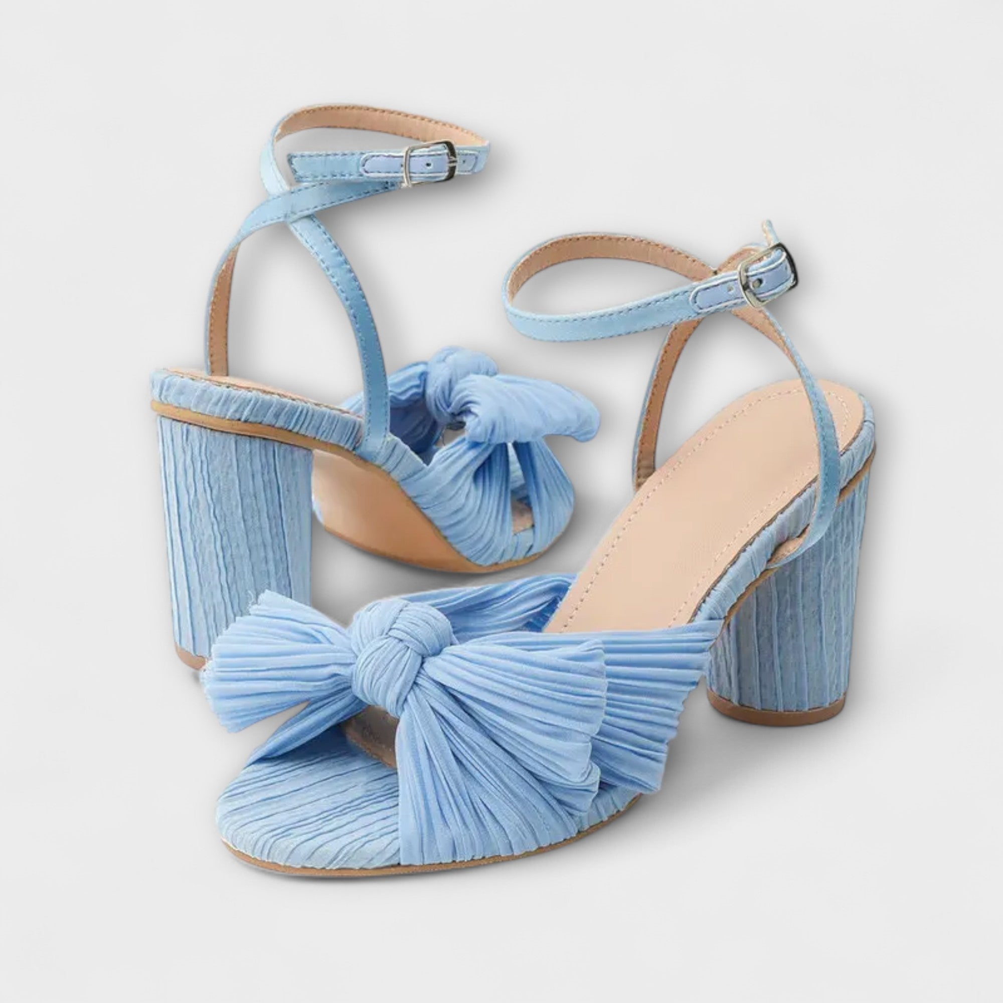 Lunette – Heeled Sandals with Pleated Bow