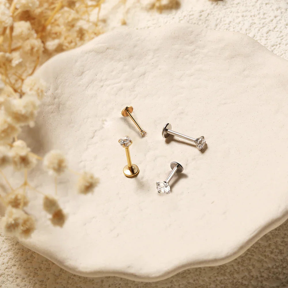 Lioranna – Minimal Crystal Piercing Studs