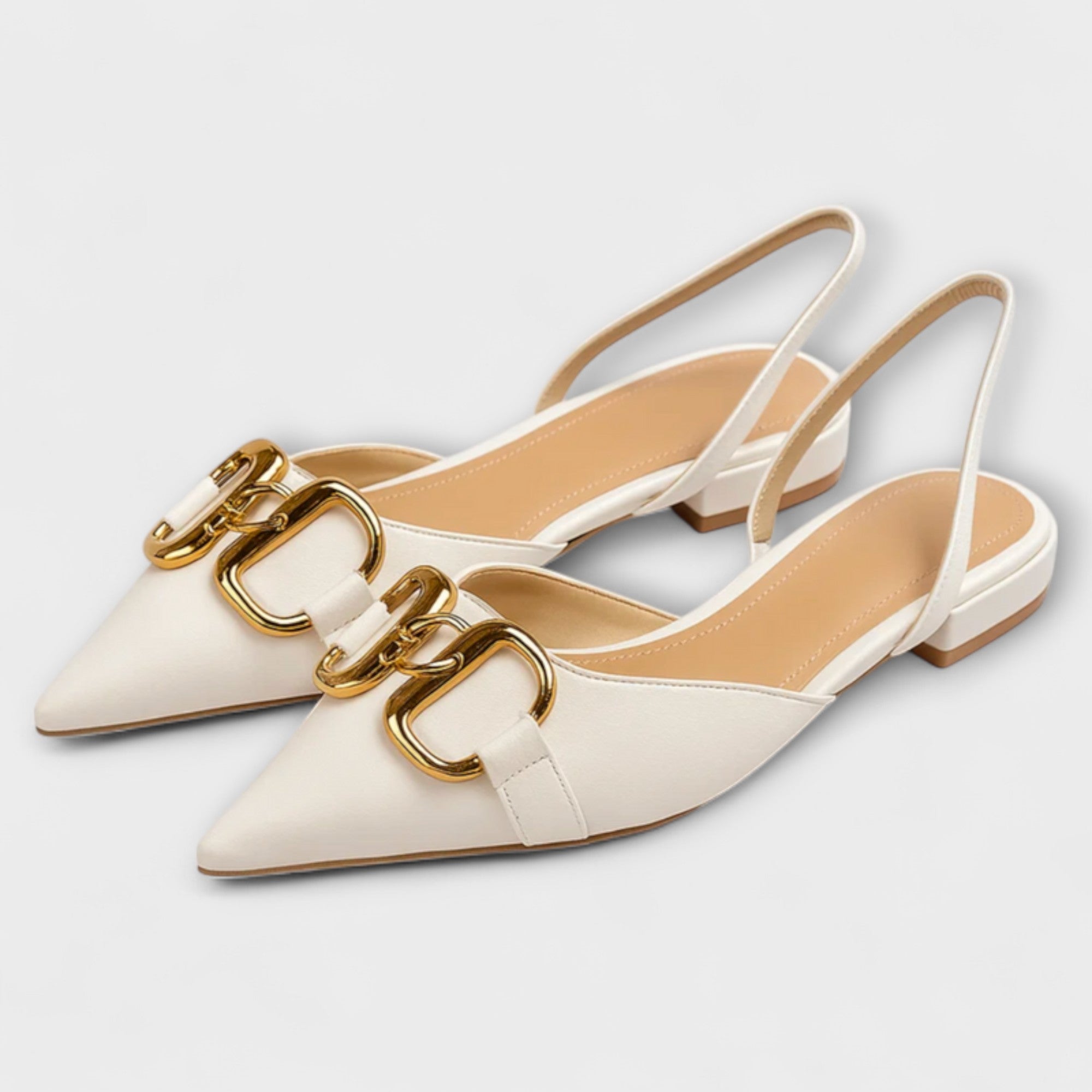 Lorella – Pointed Sandals with Golden Accents