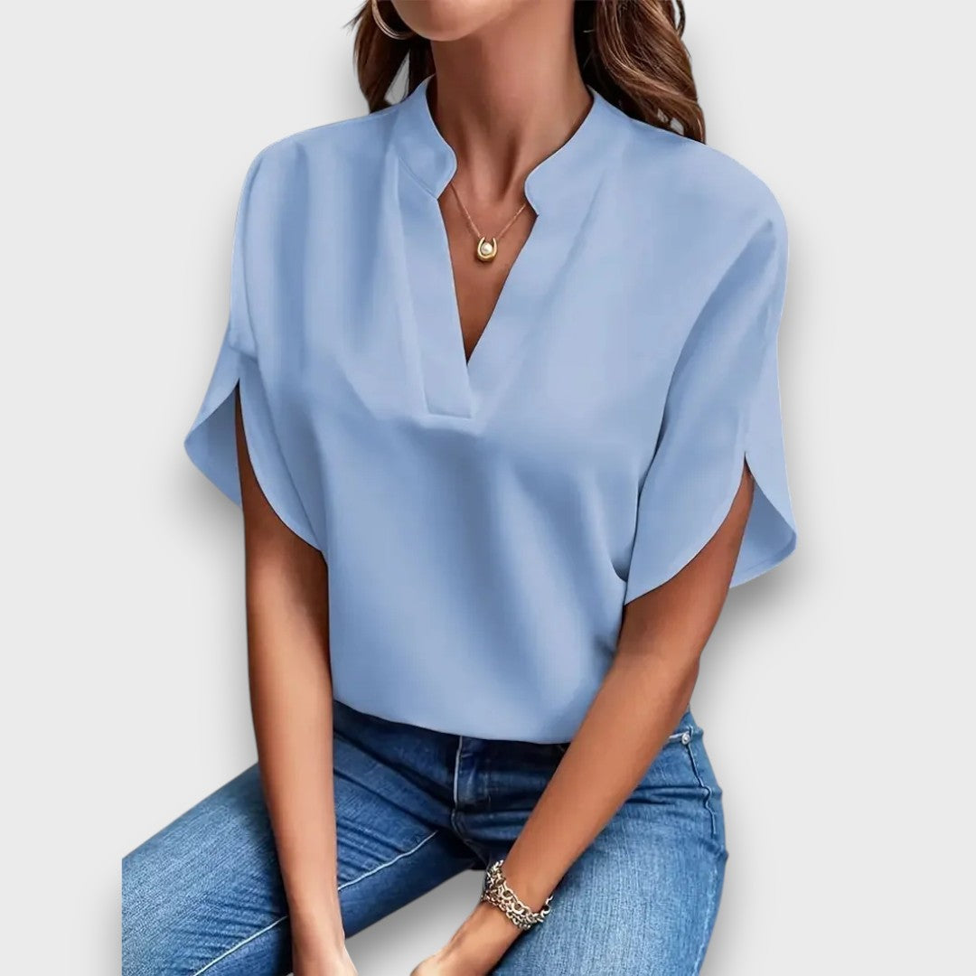Elviona – Blouse with V-Neck and Flowing Shape