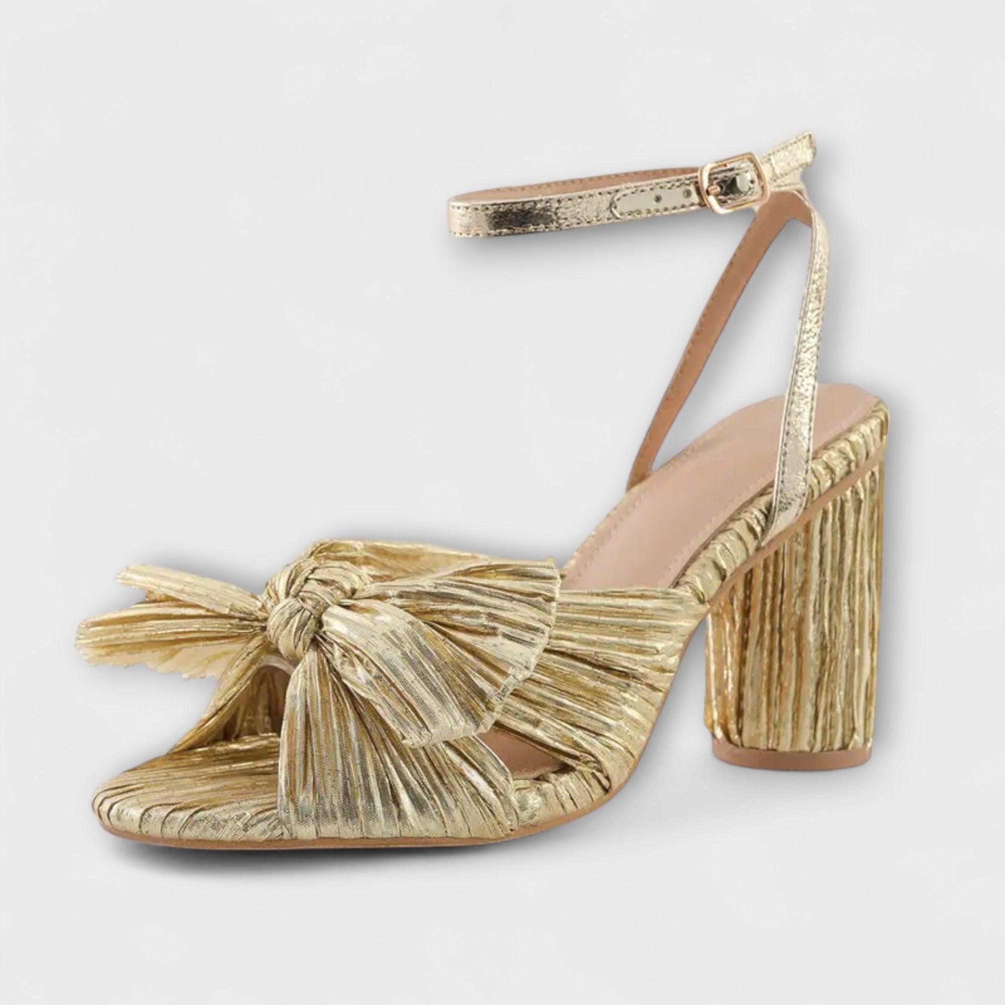 Lunette – Heeled Sandals with Pleated Bow