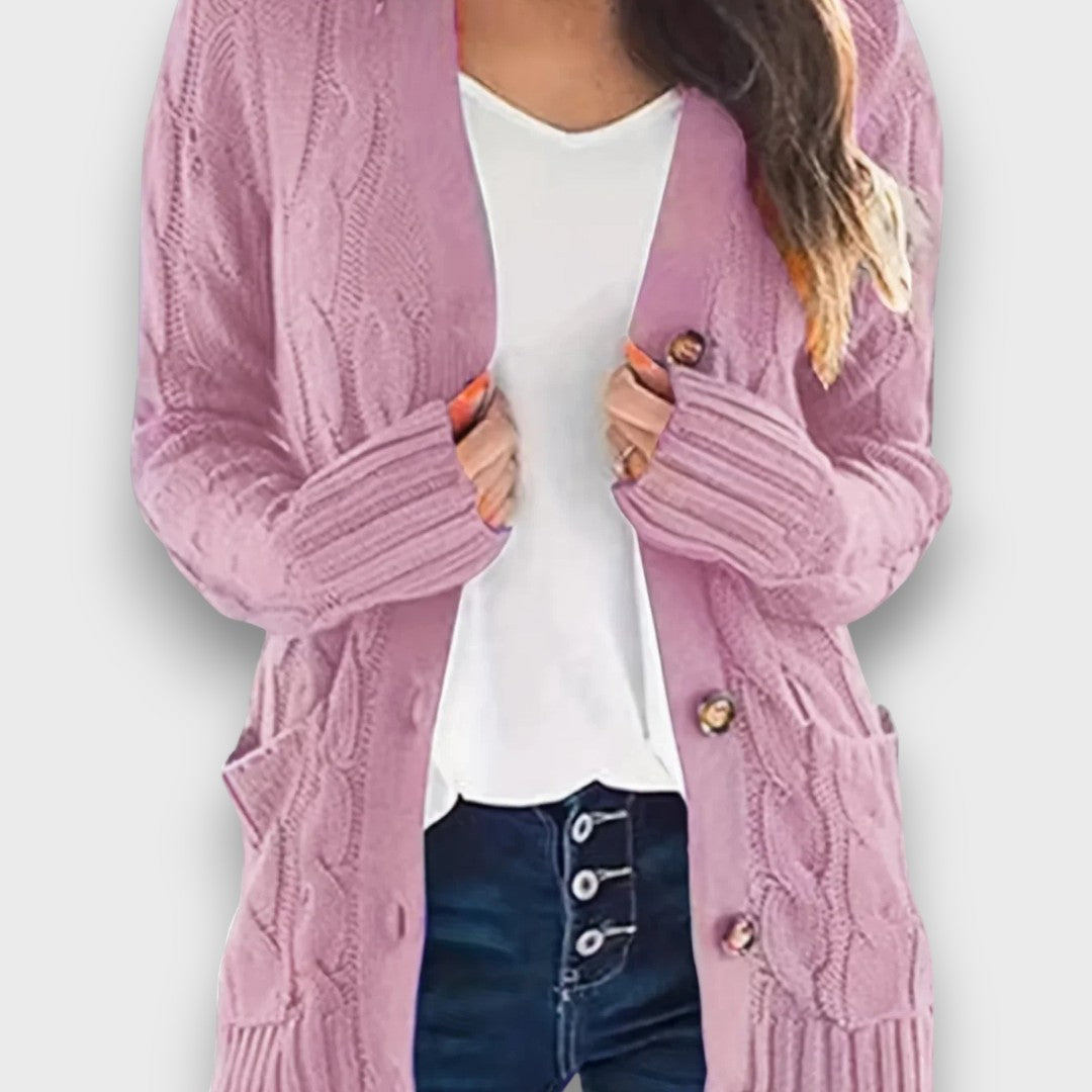 Dionara – Cozy cable knit cardigan