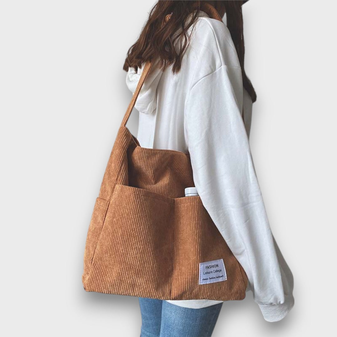 Talema – Cord Shoulder Bag with Multiple Pockets